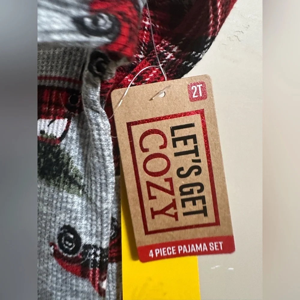Cozy Gray and Red Kids Pajama - 2 Sets